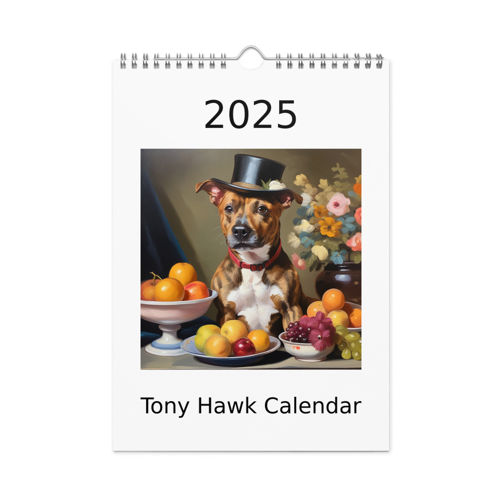 PugMug Custom Tony Hawk Wall Calendar (2026)