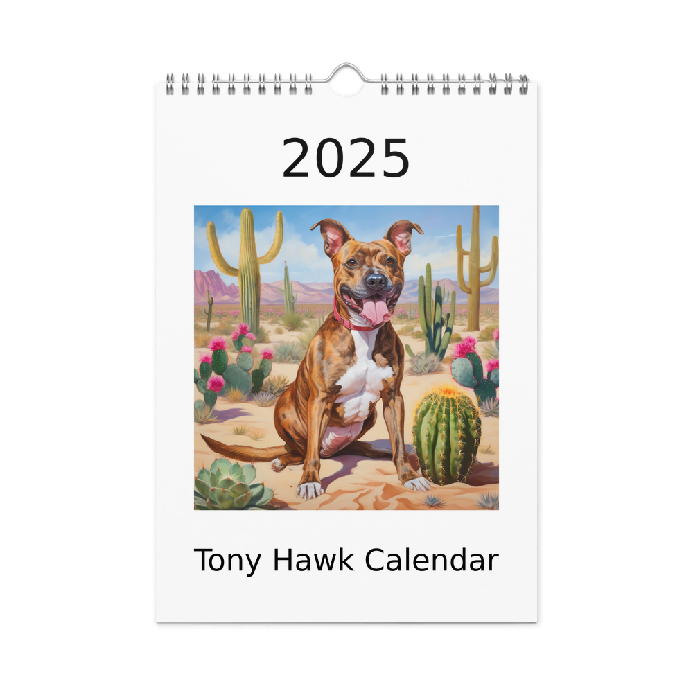 PugMug Custom Tony Hawk Wall Calendar (2026)