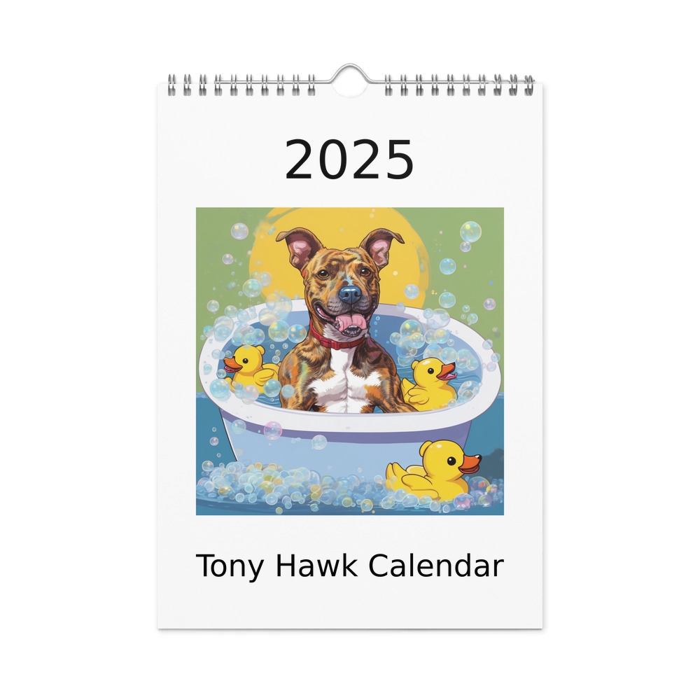 PugMug Custom Tony Hawk Wall Calendar (2026)