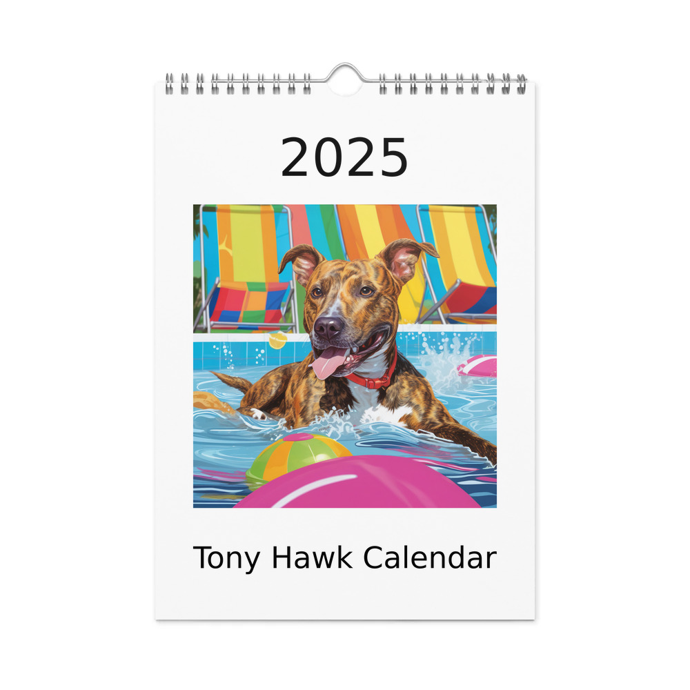 PugMug Custom Tony Hawk Wall Calendar (2026)