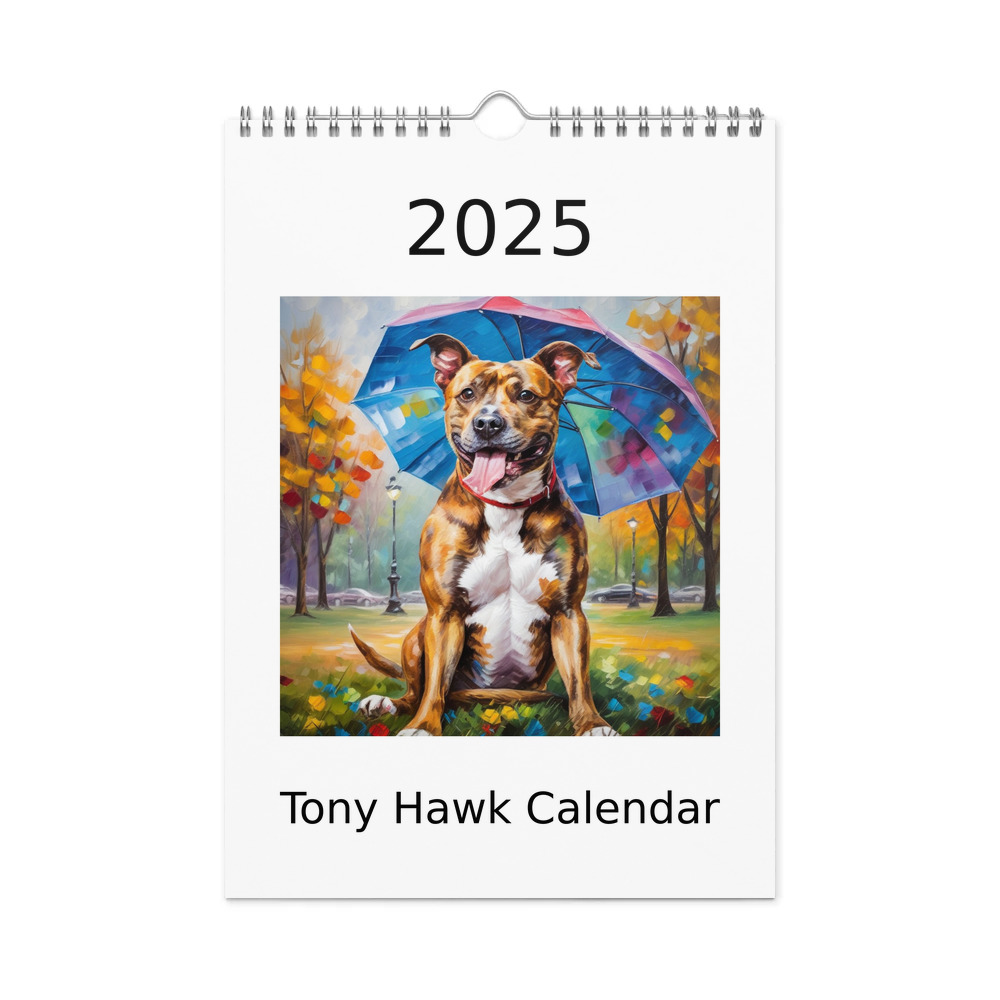 PugMug Custom Tony Hawk Wall Calendar (2026)