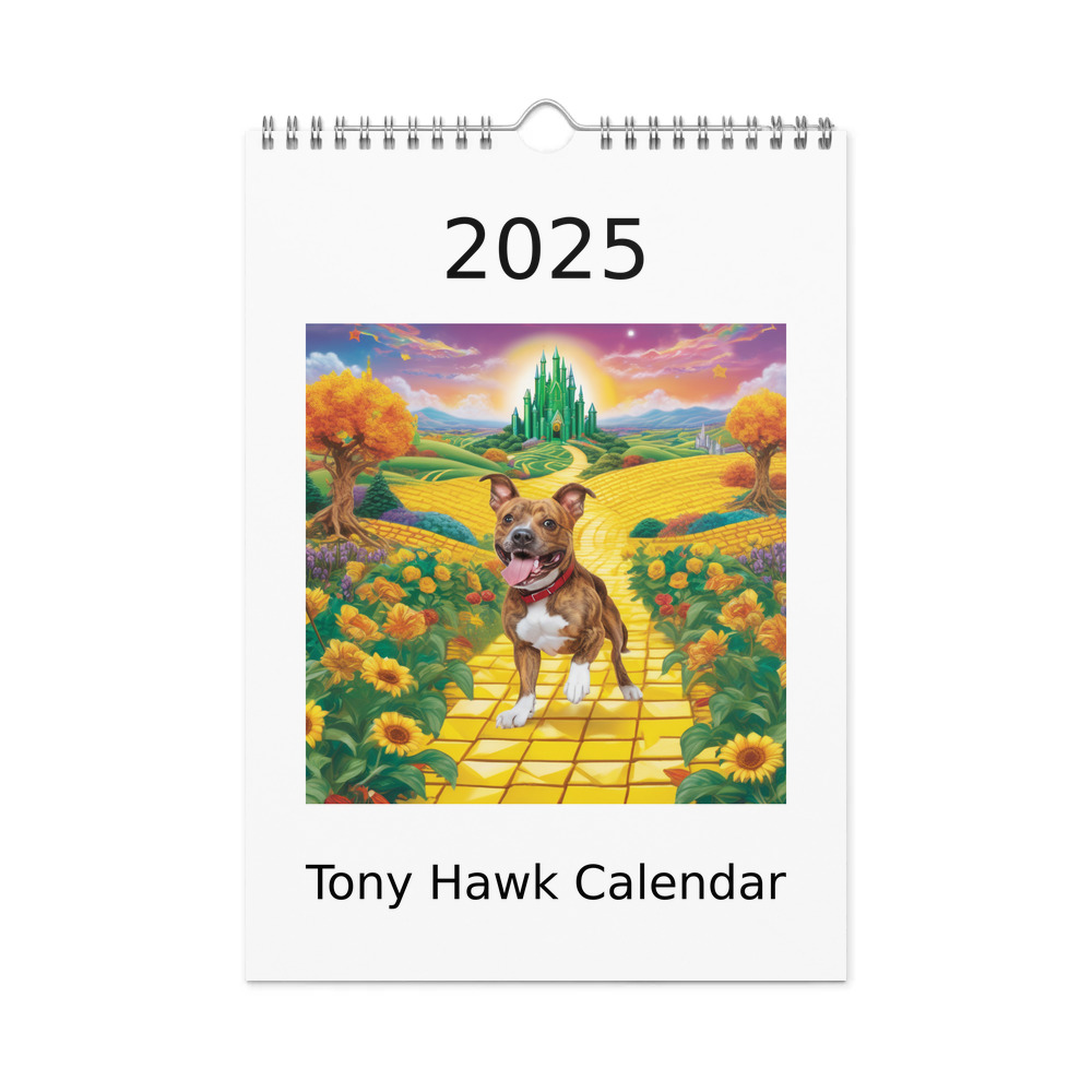 PugMug Custom Tony Hawk Wall Calendar (2026)