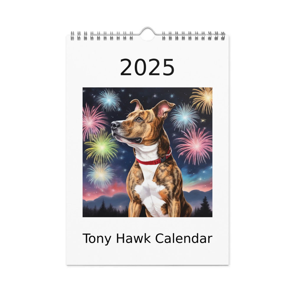 PugMug Custom Tony Hawk Wall Calendar (2026)