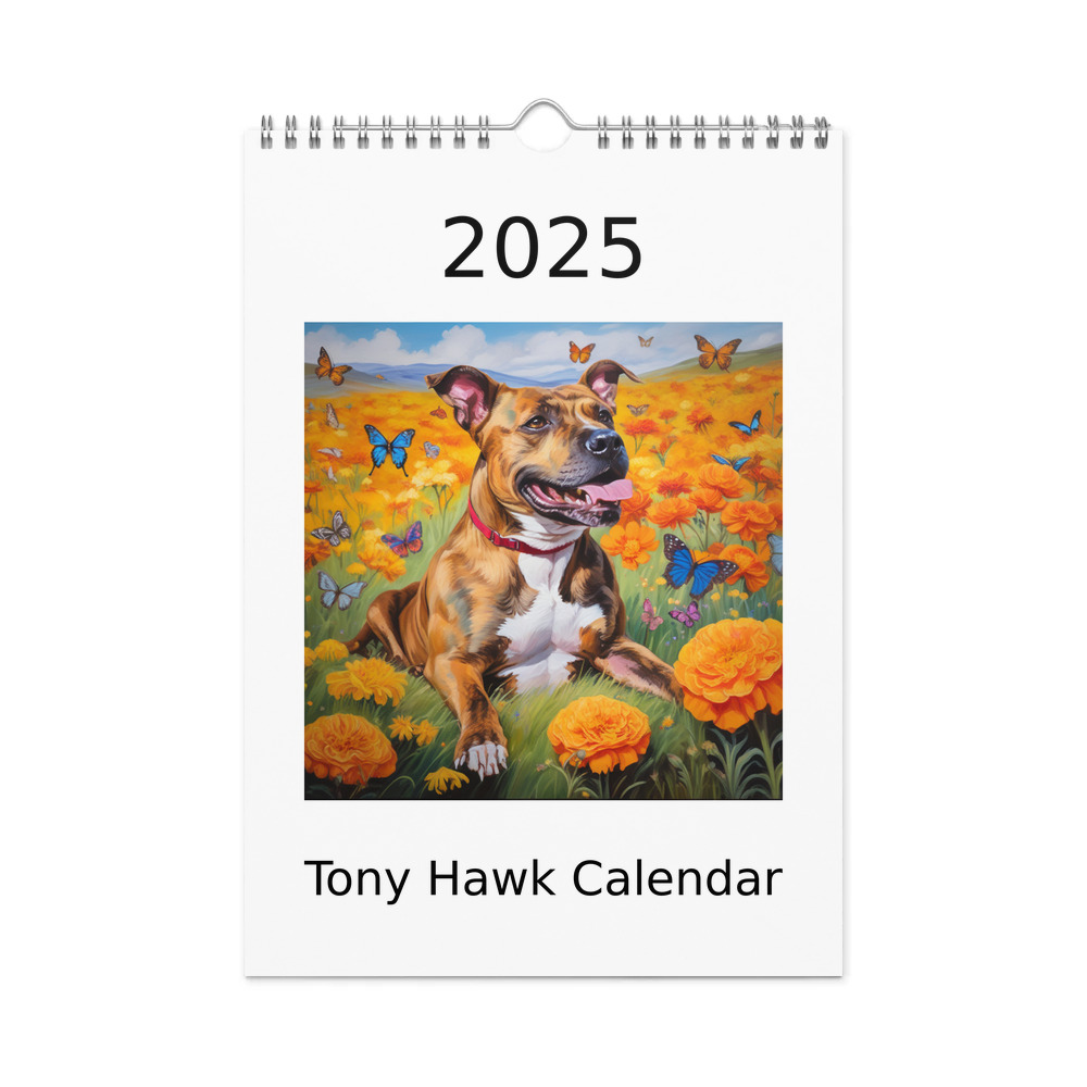 PugMug Custom Tony Hawk Wall Calendar (2026)