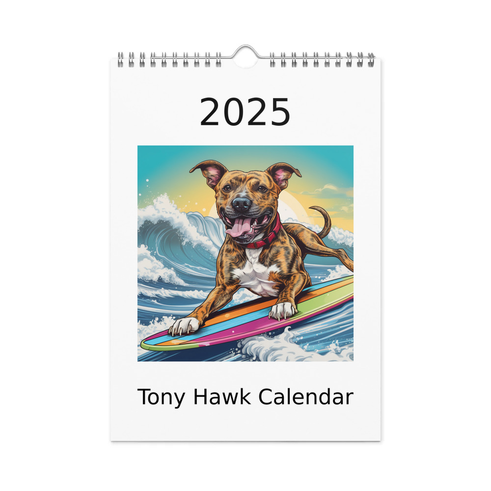 PugMug Custom Tony Hawk Wall Calendar (2026)