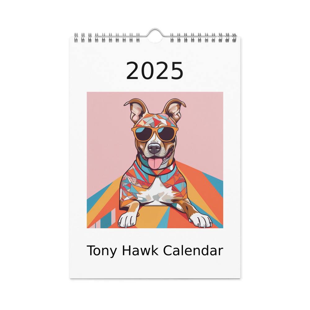 PugMug Custom Tony Hawk Wall Calendar (2026)