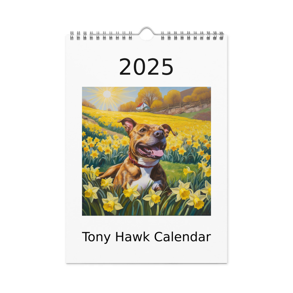 PugMug Custom Tony Hawk Wall Calendar (2026)