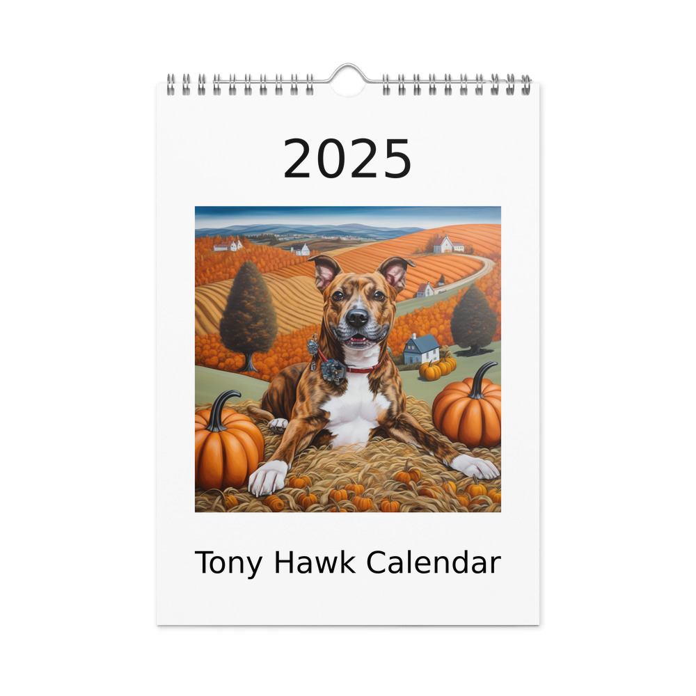 PugMug Custom Tony Hawk Wall Calendar (2026)