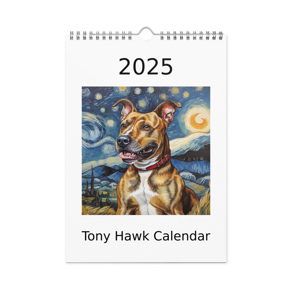 PugMug Custom Tony Hawk Wall Calendar (2026)
