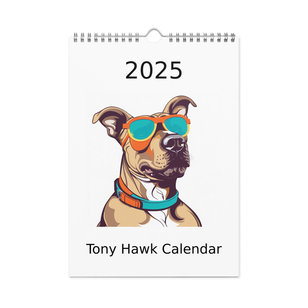 PugMug Custom Tony Hawk Wall Calendar (2026)