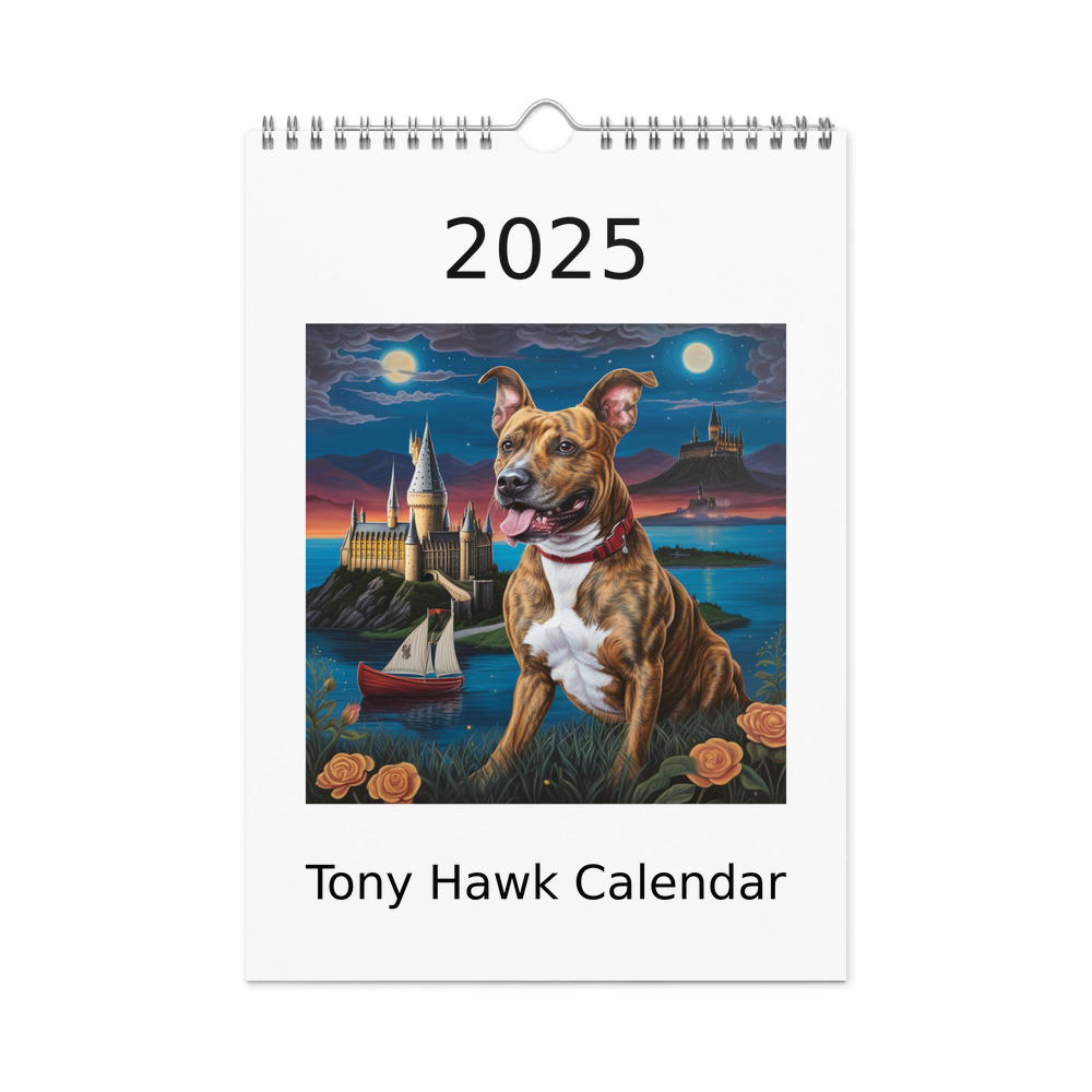 PugMug Custom Tony Hawk Wall Calendar (2026)