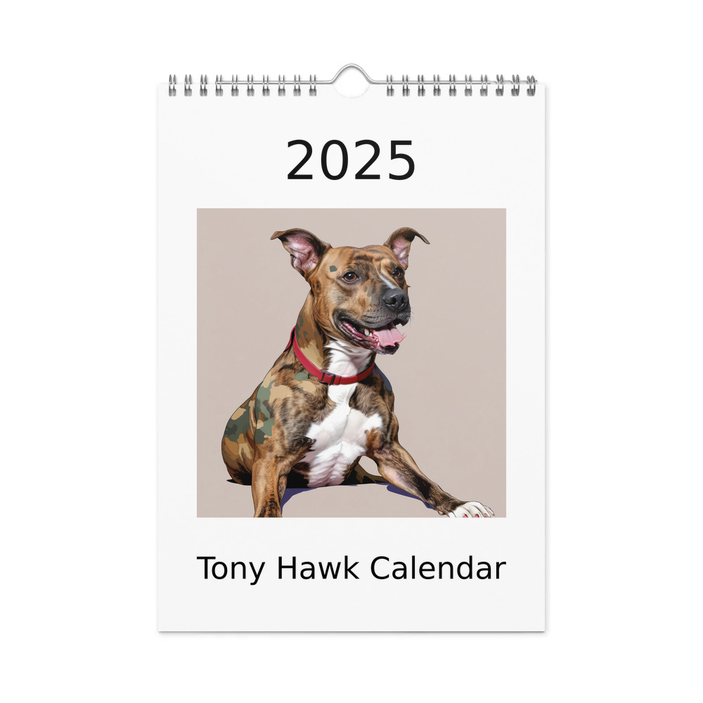 PugMug Custom Tony Hawk Wall Calendar (2026)