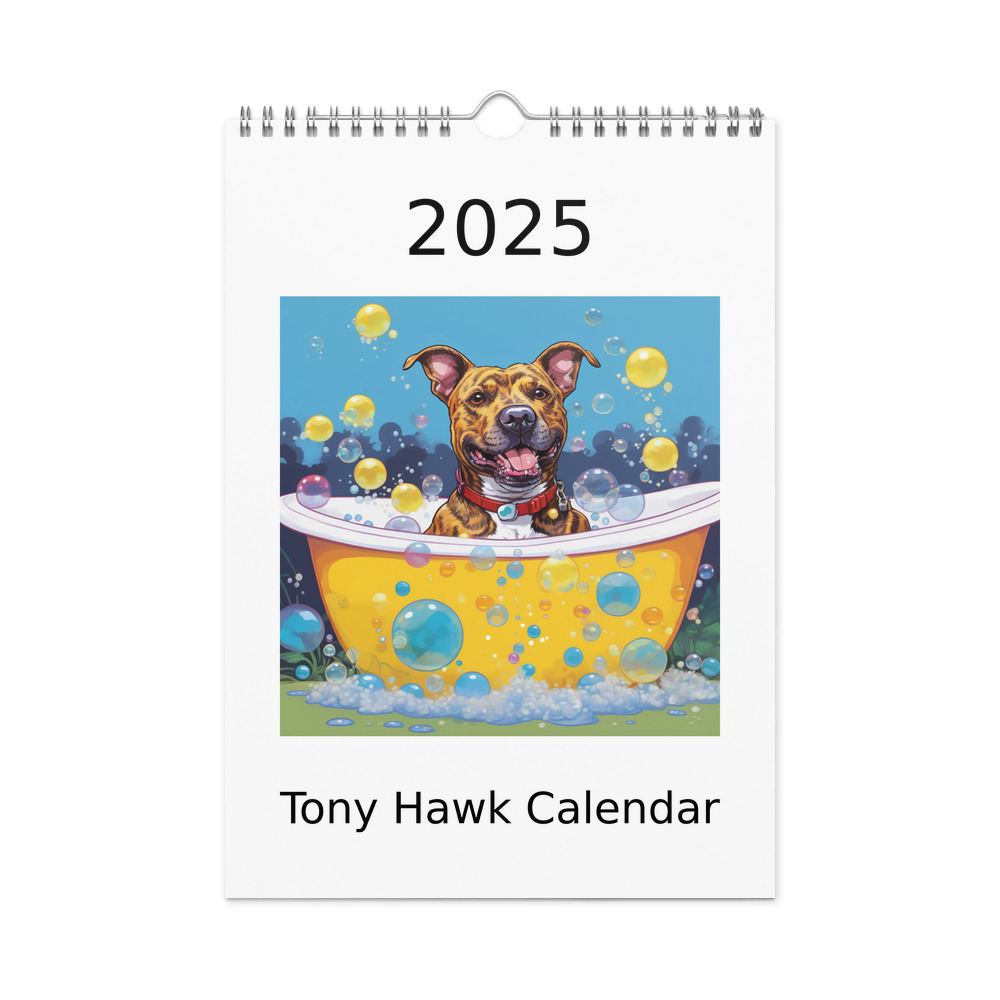 PugMug Custom Tony Hawk Wall Calendar (2026)