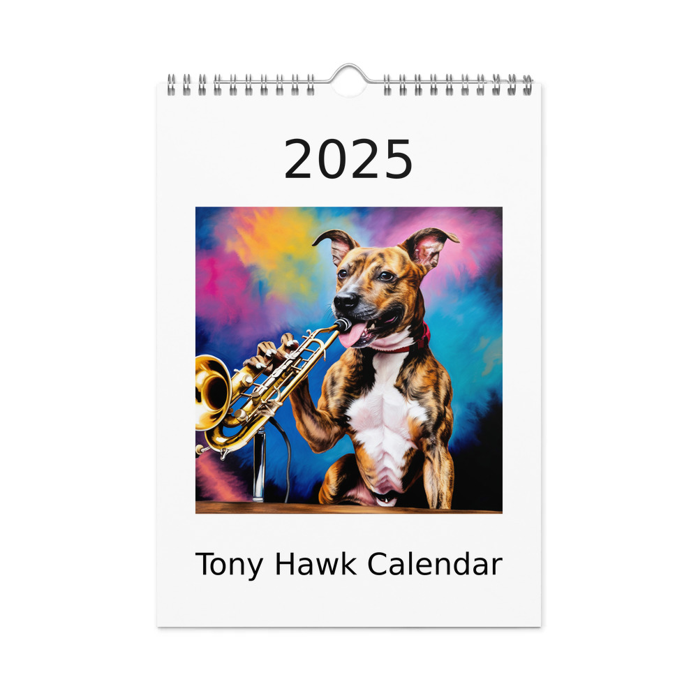 PugMug Custom Tony Hawk Wall Calendar (2026)