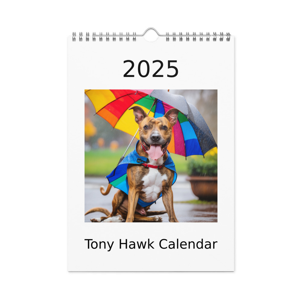 PugMug Custom Tony Hawk Wall Calendar (2026)