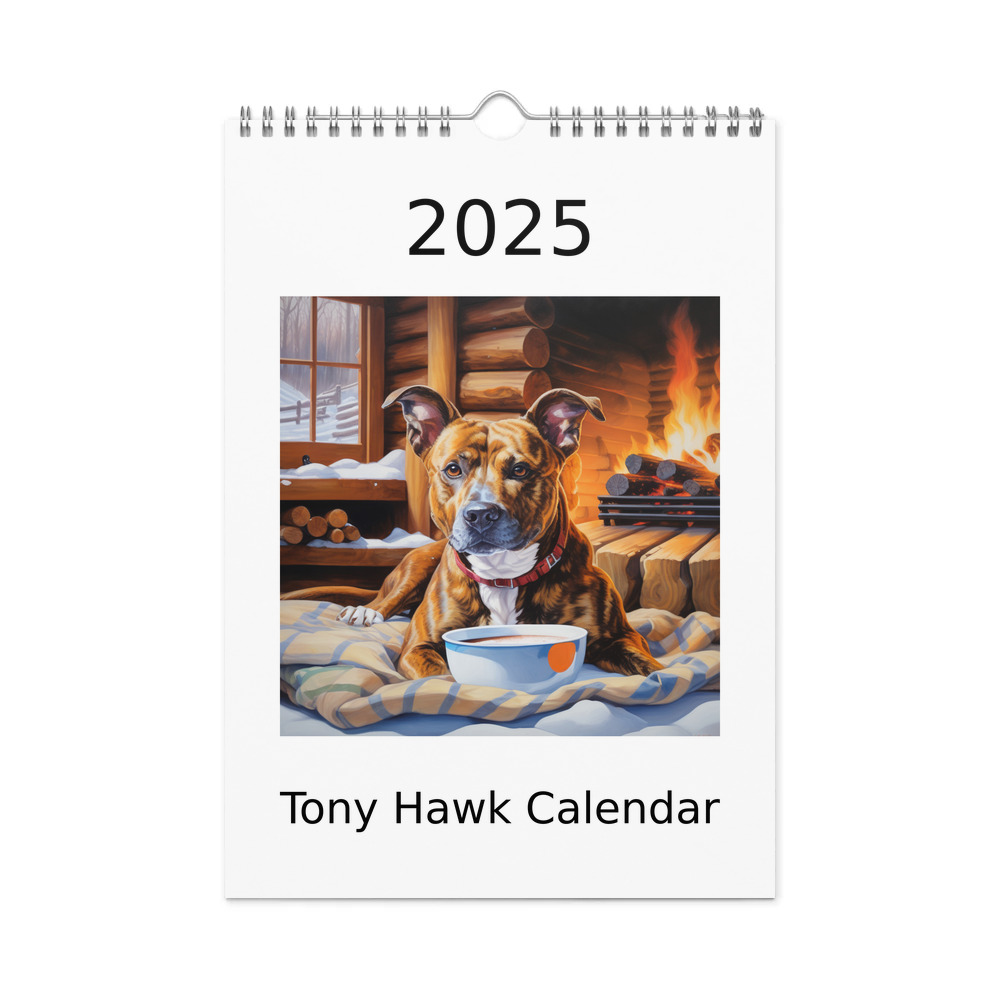 PugMug Custom Tony Hawk Wall Calendar (2026)