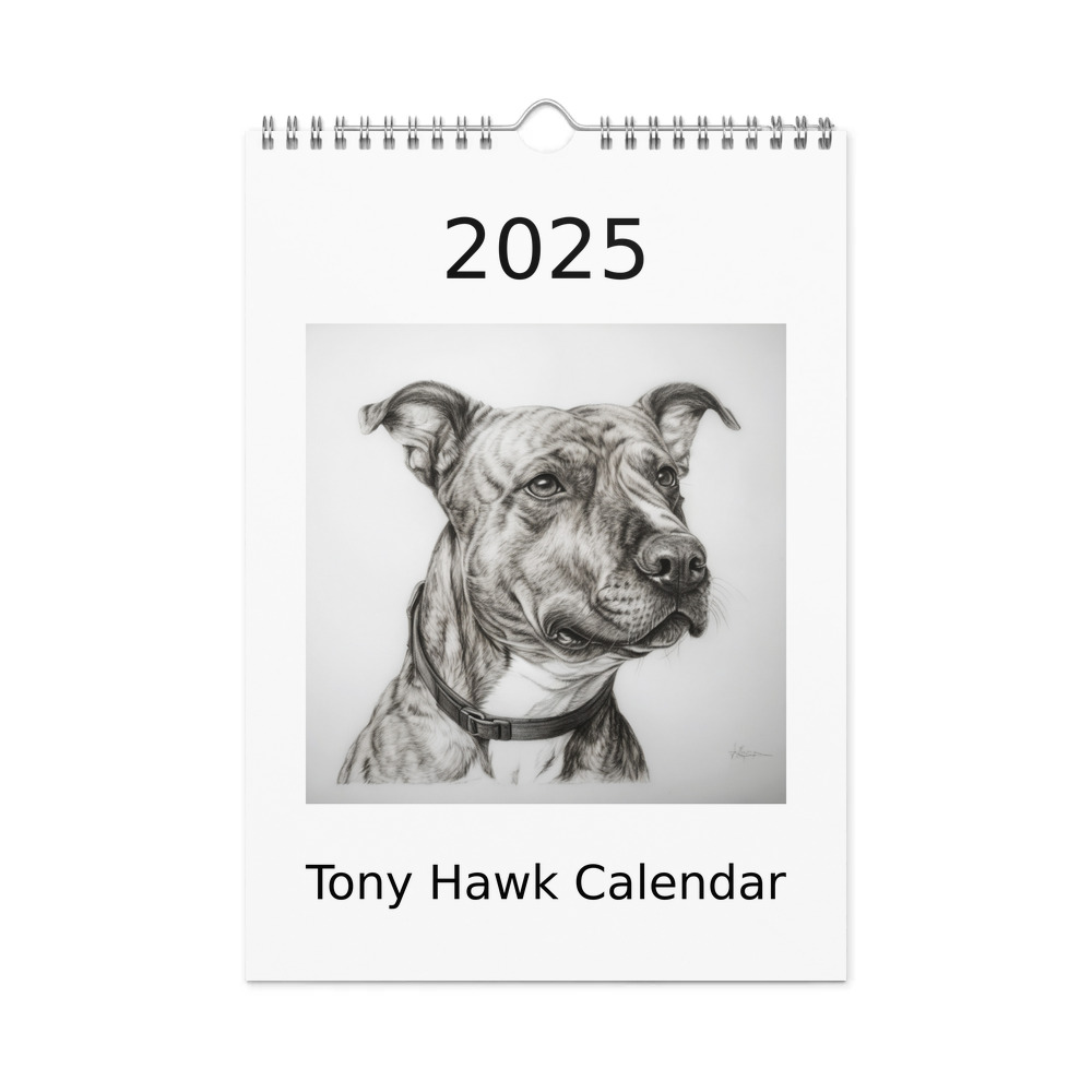 PugMug Custom Tony Hawk Wall Calendar (2026)