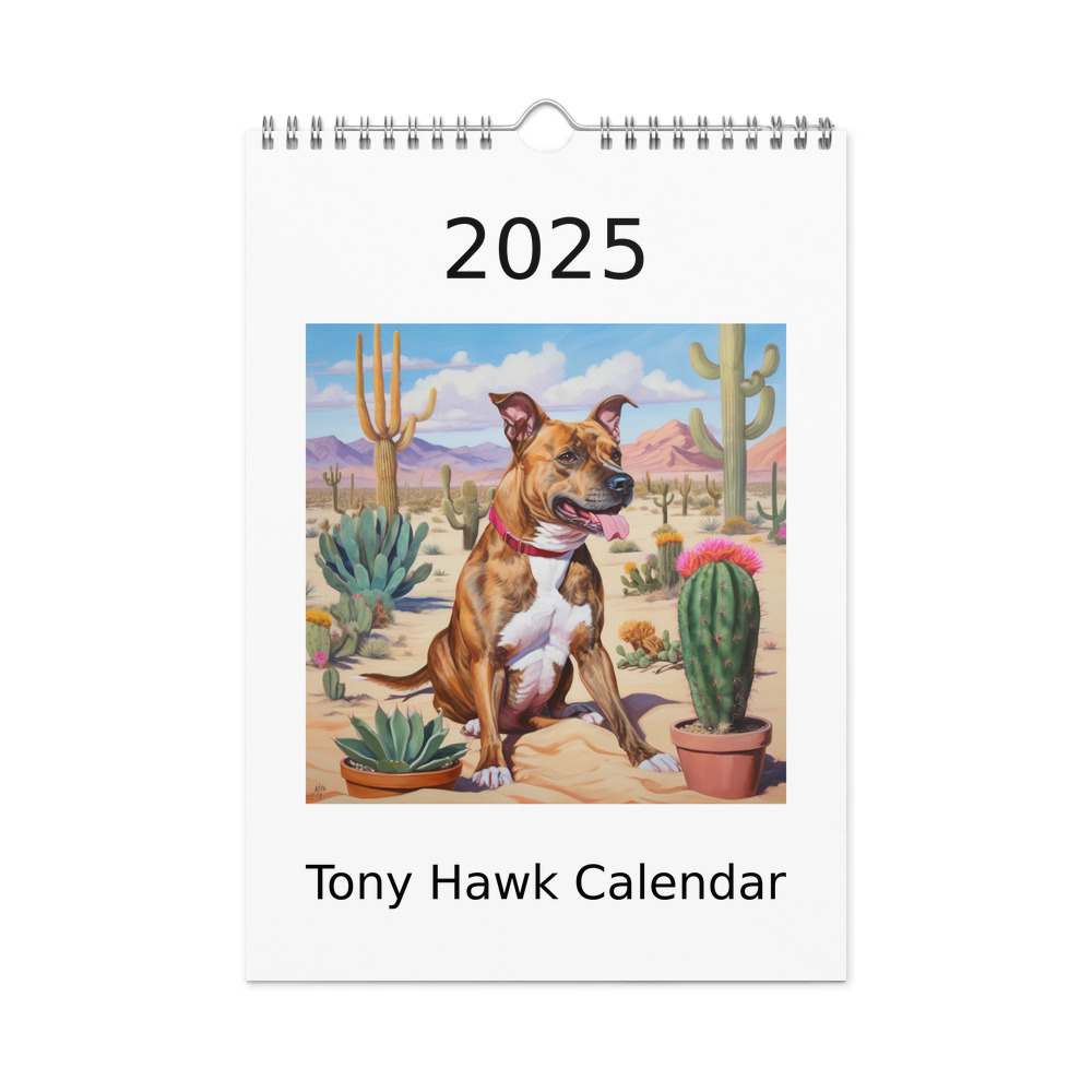 PugMug Custom Tony Hawk Wall Calendar (2026)