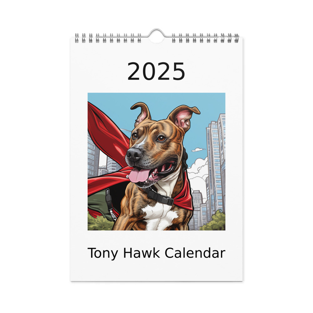 PugMug Custom Tony Hawk Wall Calendar (2026)