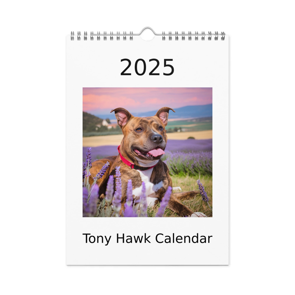 PugMug Custom Tony Hawk Wall Calendar (2026)