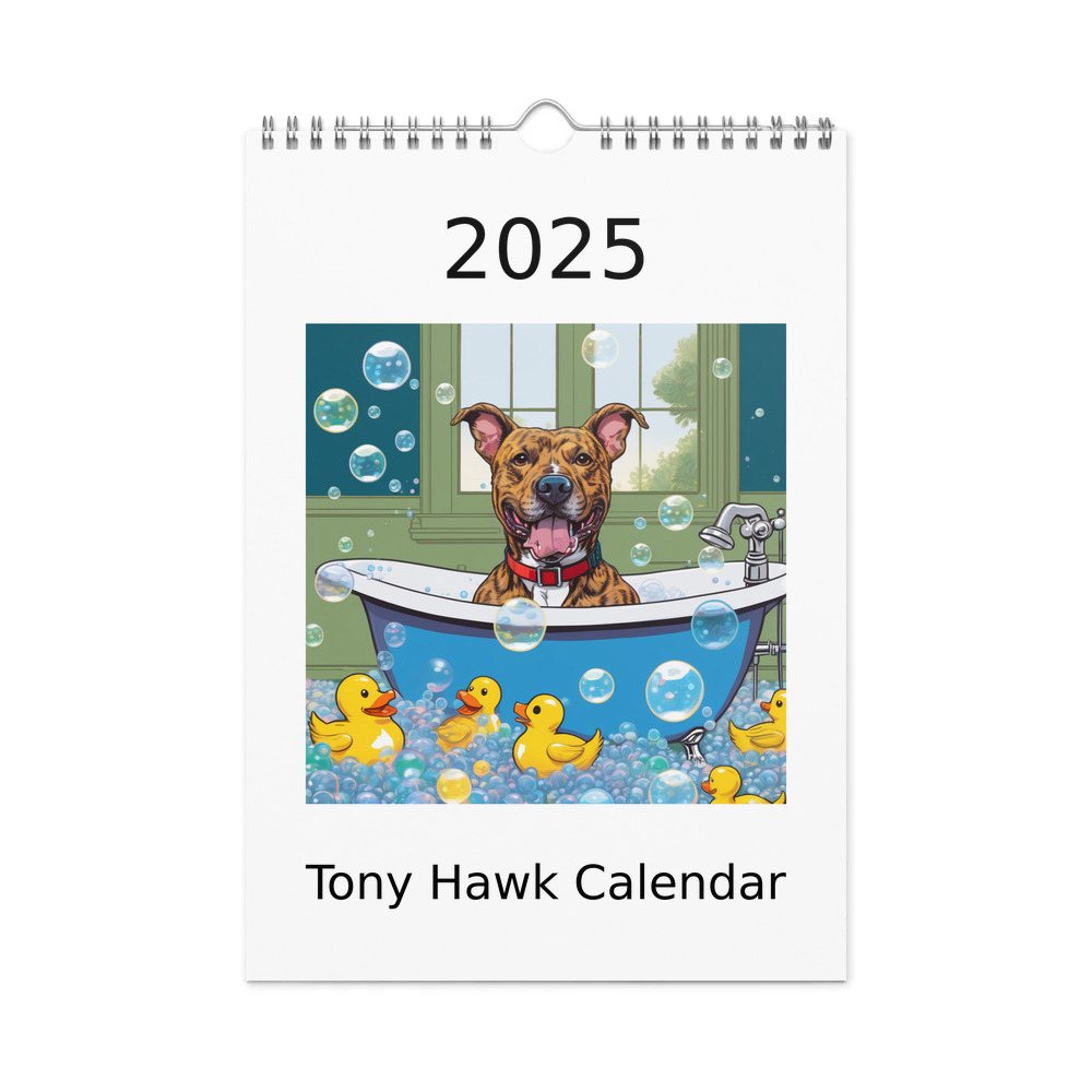 PugMug Custom Tony Hawk Wall Calendar (2026)