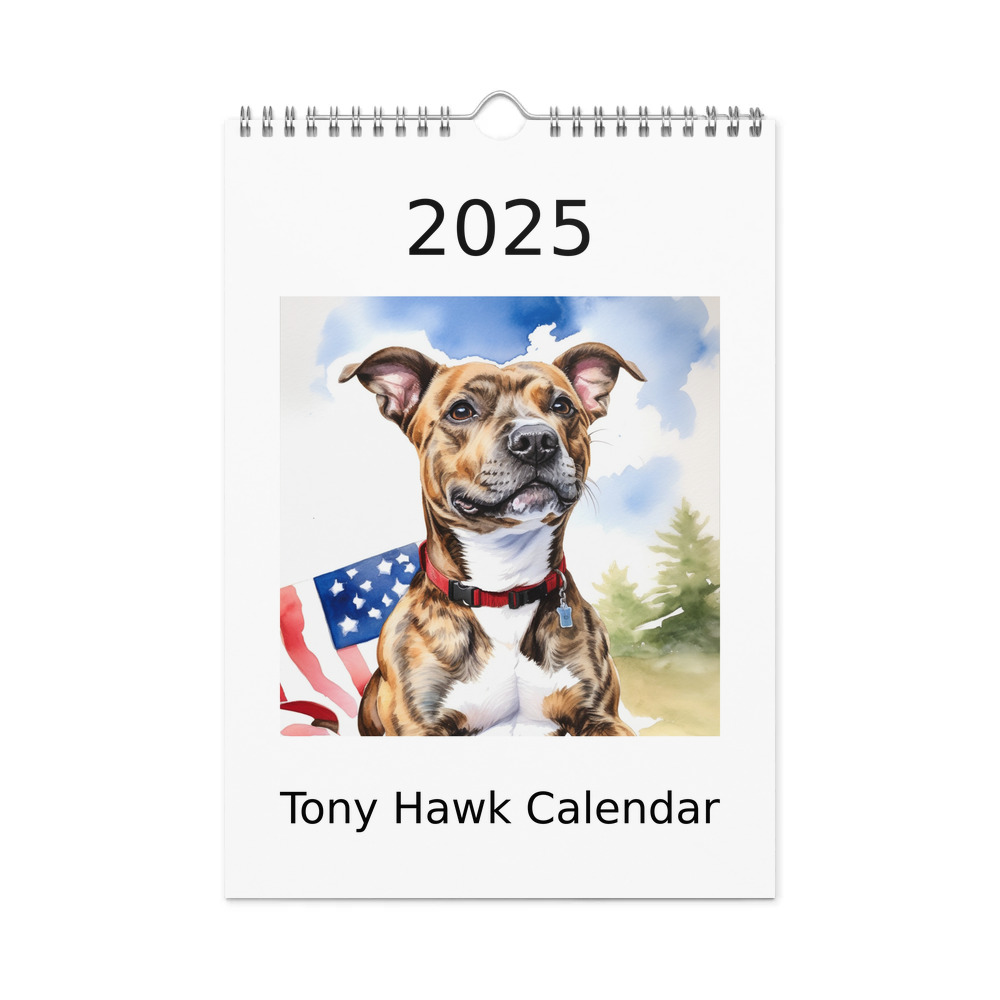 PugMug Custom Tony Hawk Wall Calendar (2026)
