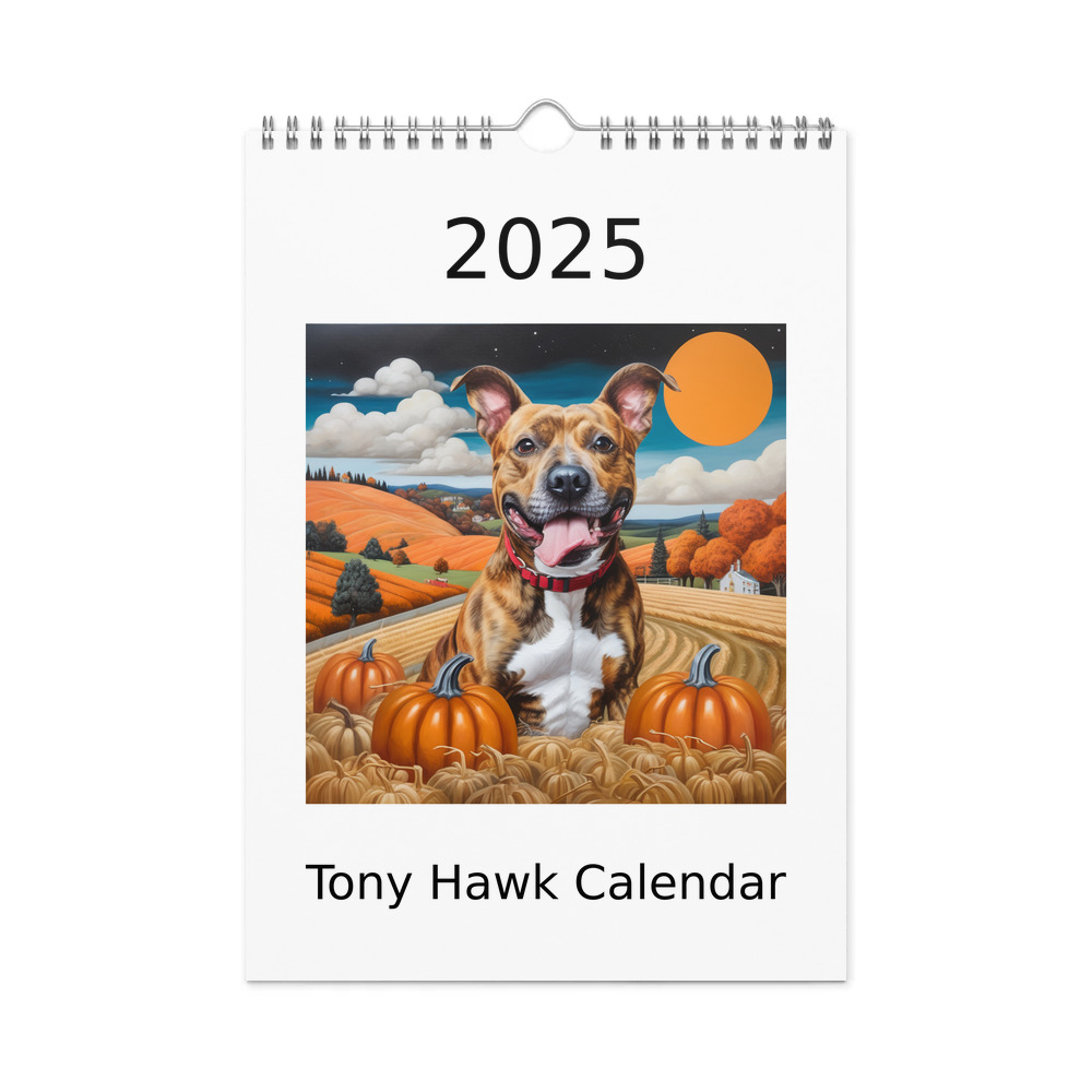PugMug Custom Tony Hawk Wall Calendar (2026)