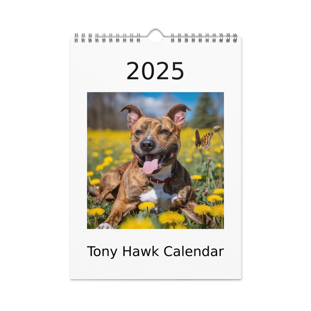 PugMug Custom Tony Hawk Wall Calendar (2026)