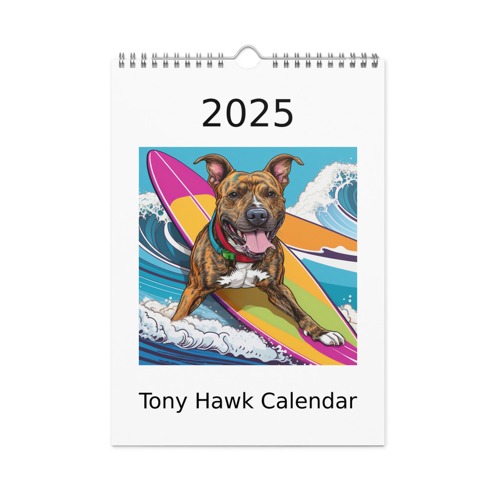 PugMug Custom Tony Hawk Wall Calendar (2026)