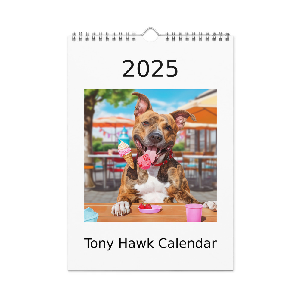 PugMug Custom Tony Hawk Wall Calendar (2026)