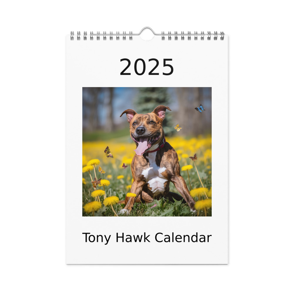 PugMug Custom Tony Hawk Wall Calendar (2026)
