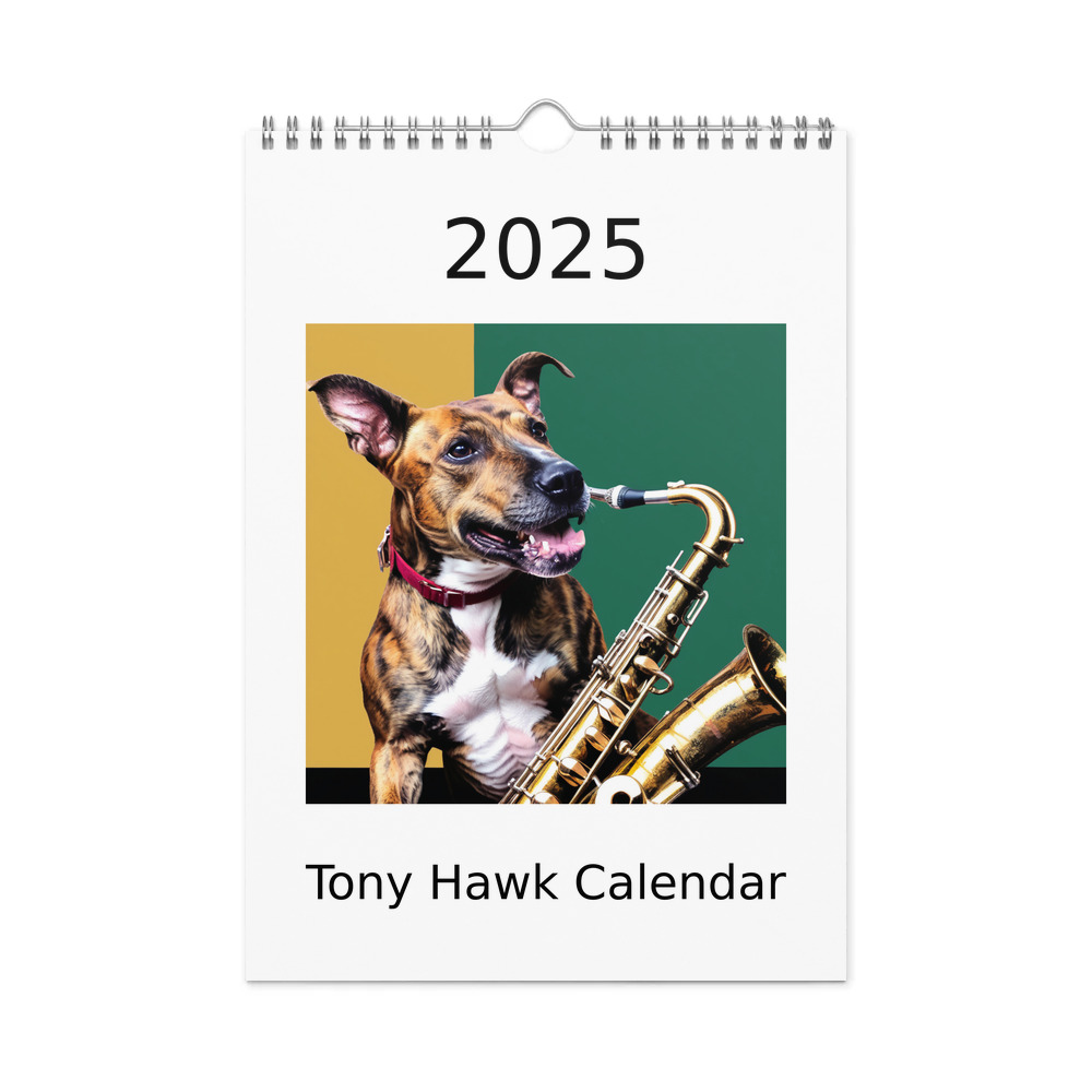 PugMug Custom Tony Hawk Wall Calendar (2026)