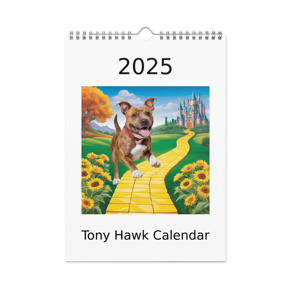 PugMug Custom Tony Hawk Wall Calendar (2026)