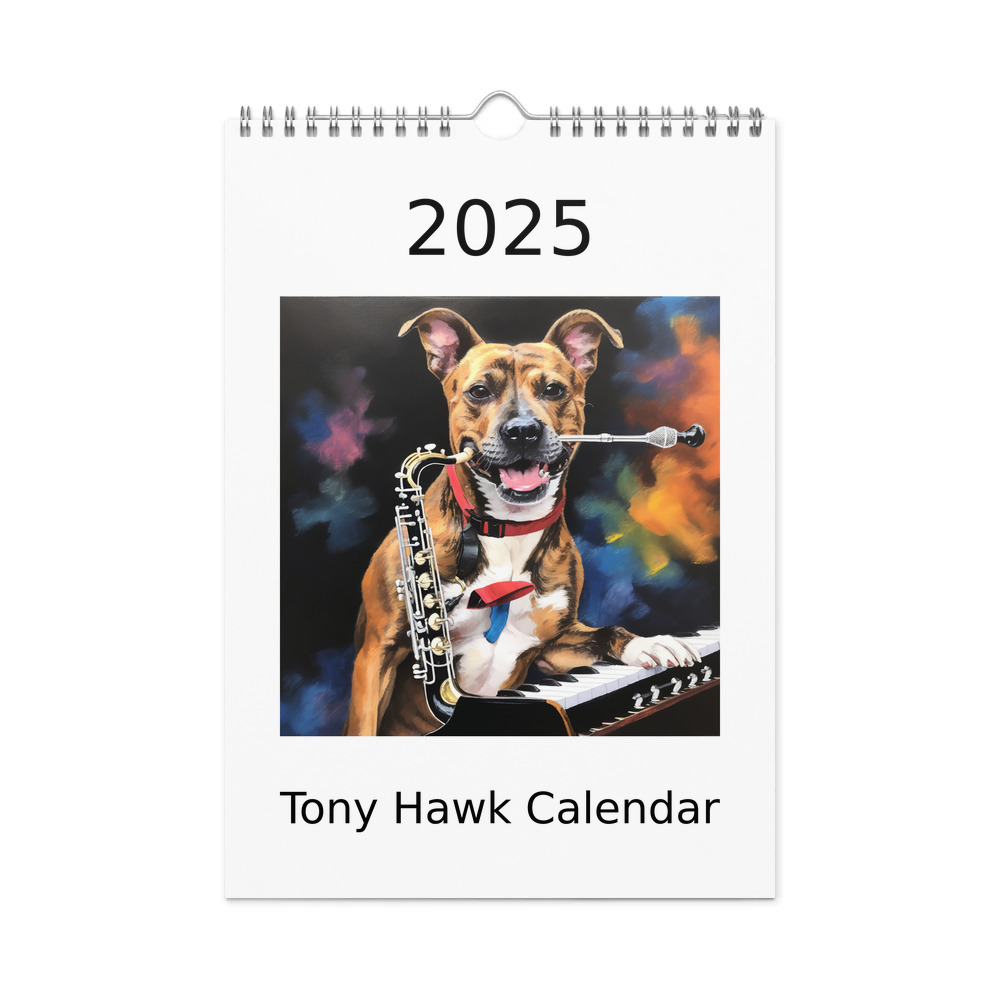 PugMug Custom Tony Hawk Wall Calendar (2026)
