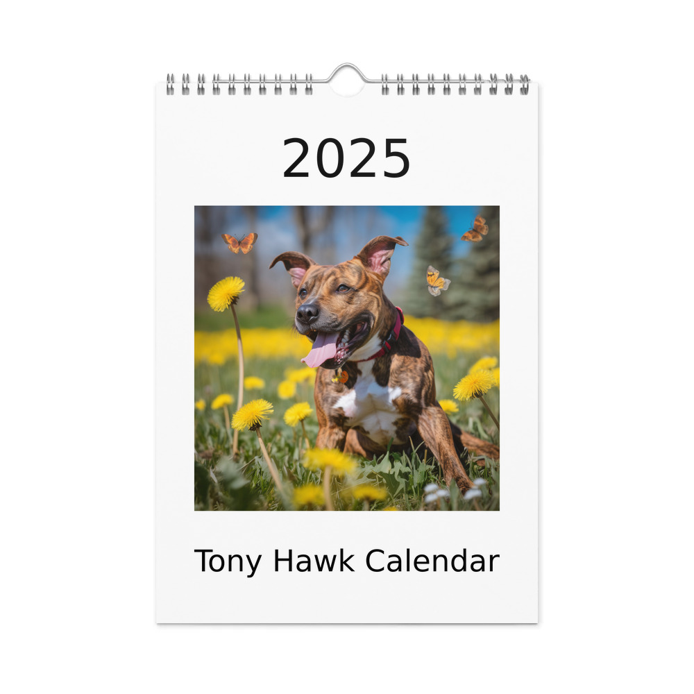 PugMug Custom Tony Hawk Wall Calendar (2026)