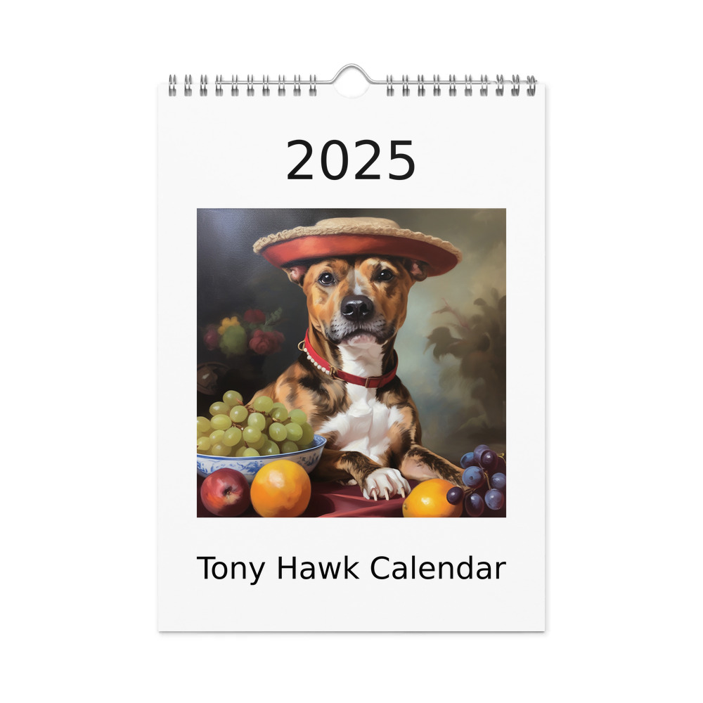 PugMug Custom Tony Hawk Wall Calendar (2026)