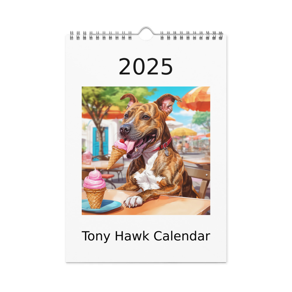 PugMug Custom Tony Hawk Wall Calendar (2026)