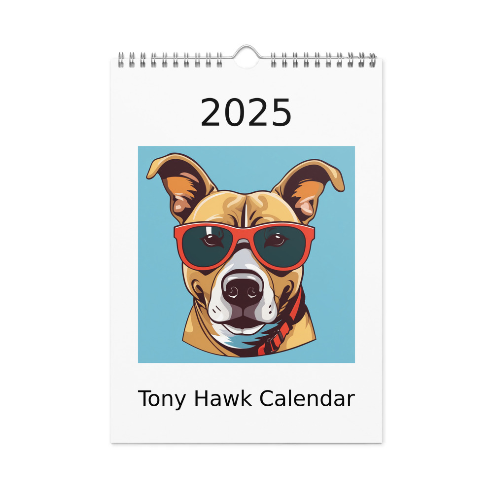 PugMug Custom Tony Hawk Wall Calendar (2026)