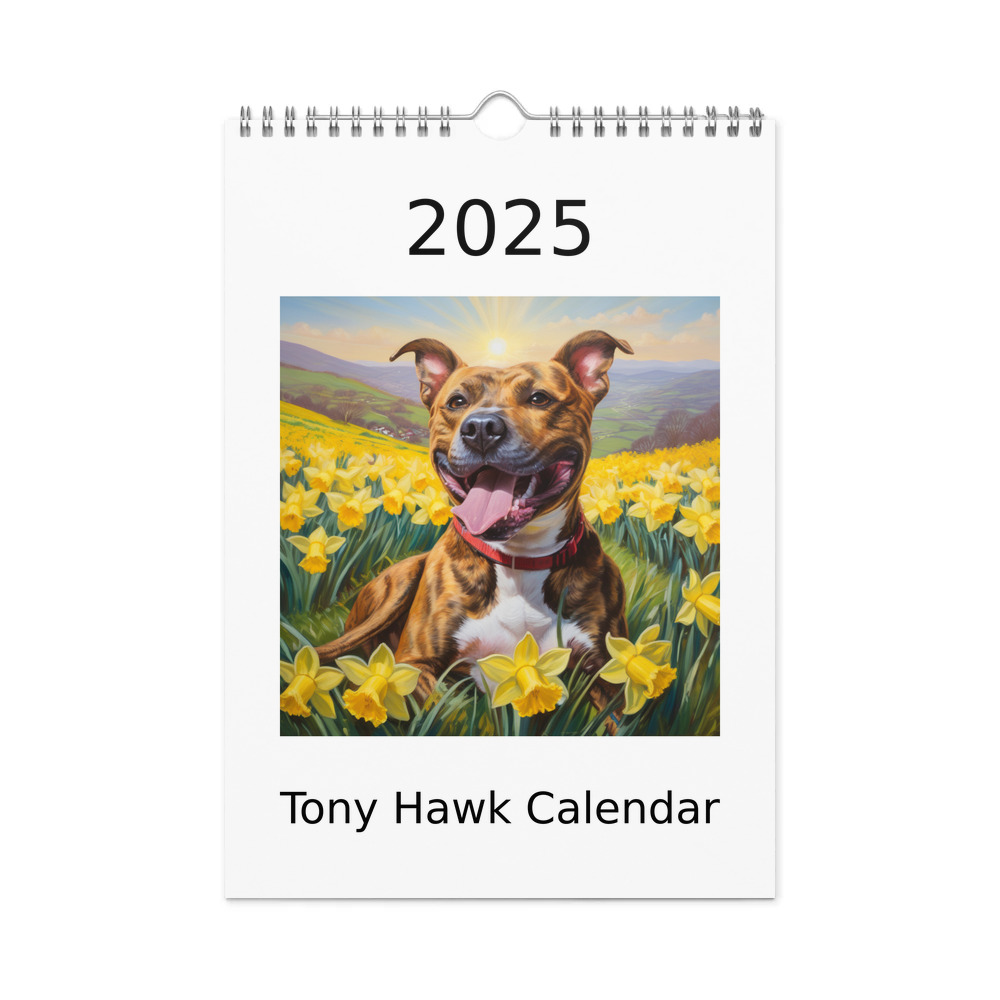 PugMug Custom Tony Hawk Wall Calendar (2026)