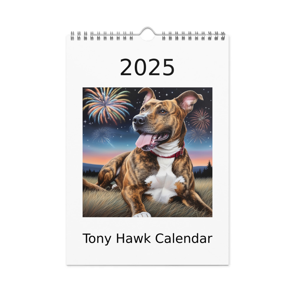 PugMug Custom Tony Hawk Wall Calendar (2026)