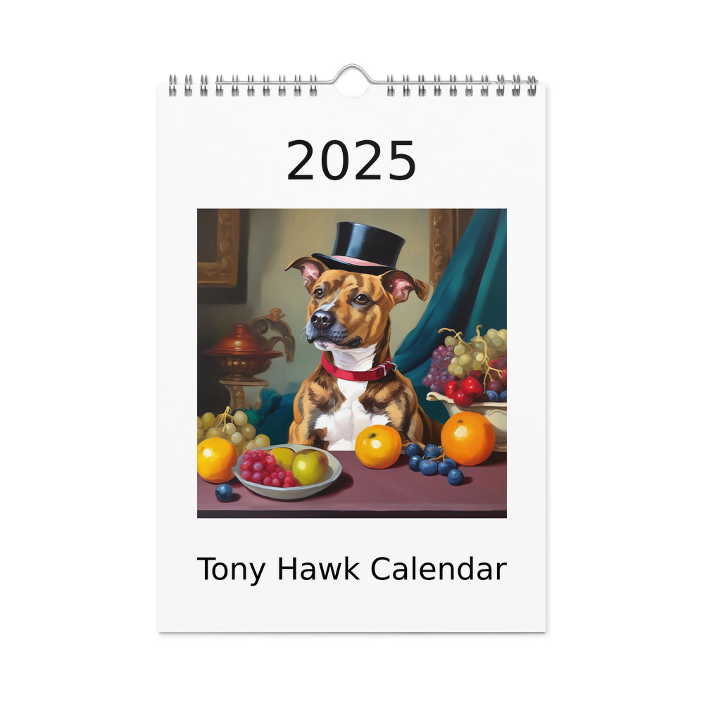 PugMug Custom Tony Hawk Wall Calendar (2026)