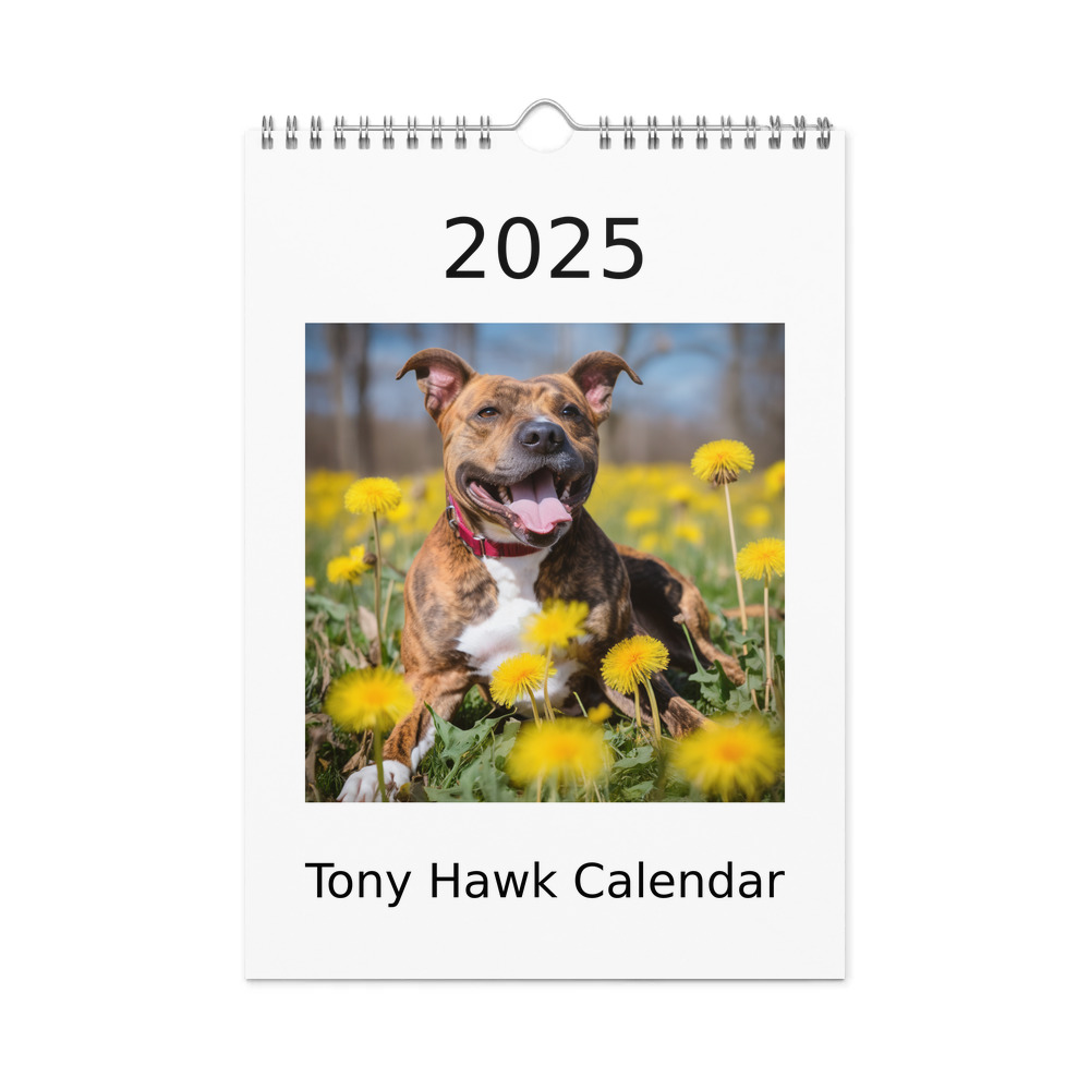 PugMug Custom Tony Hawk Wall Calendar (2026)