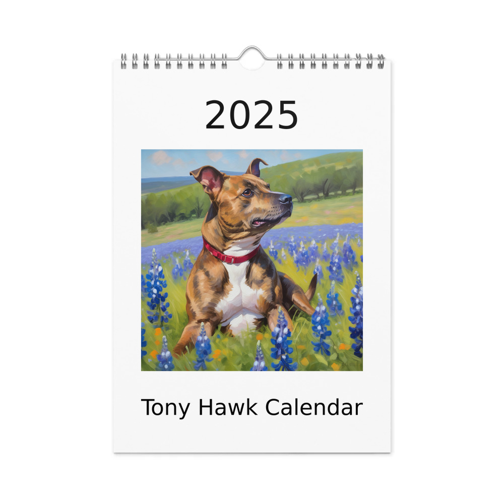 PugMug Custom Tony Hawk Wall Calendar (2026)