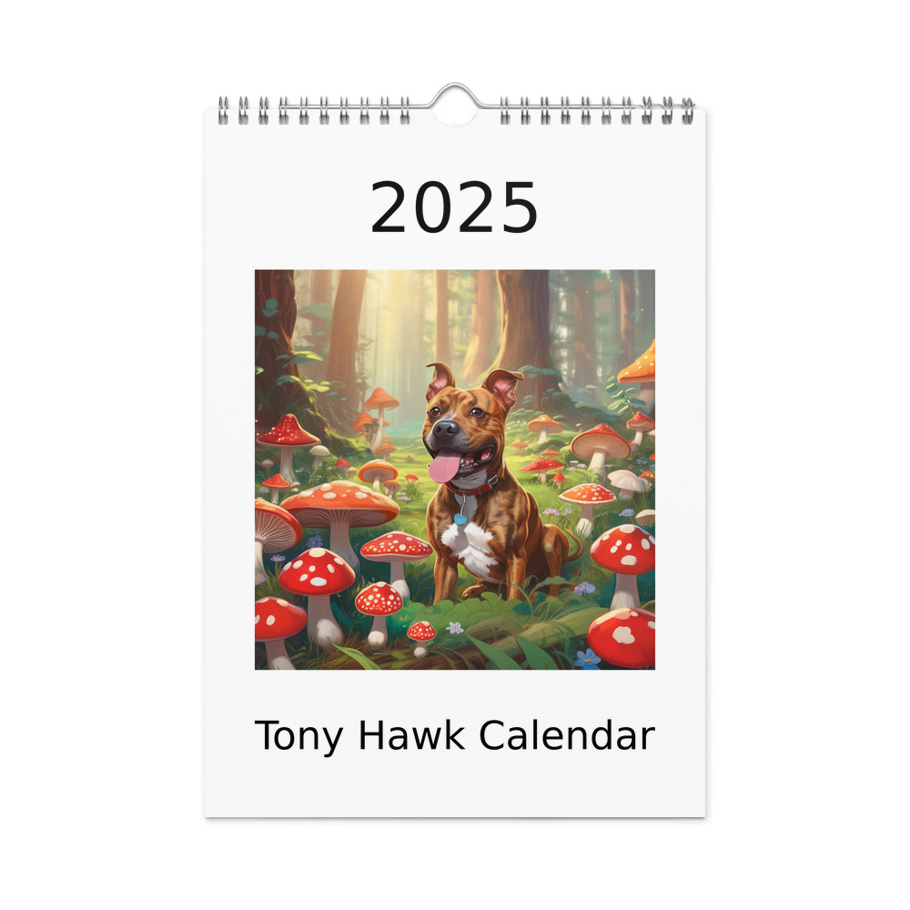PugMug Custom Tony Hawk Wall Calendar (2026)