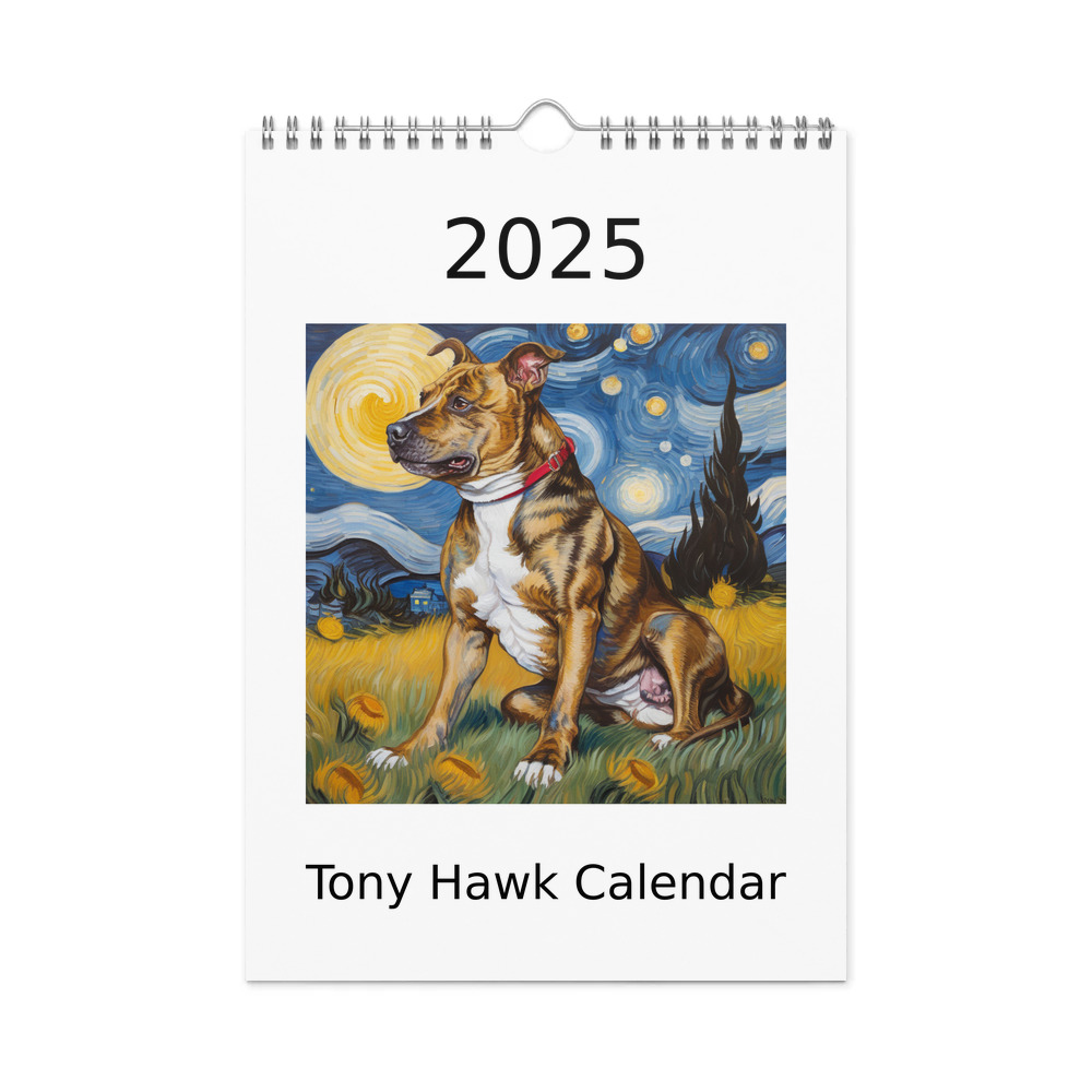 PugMug Custom Tony Hawk Wall Calendar (2026)