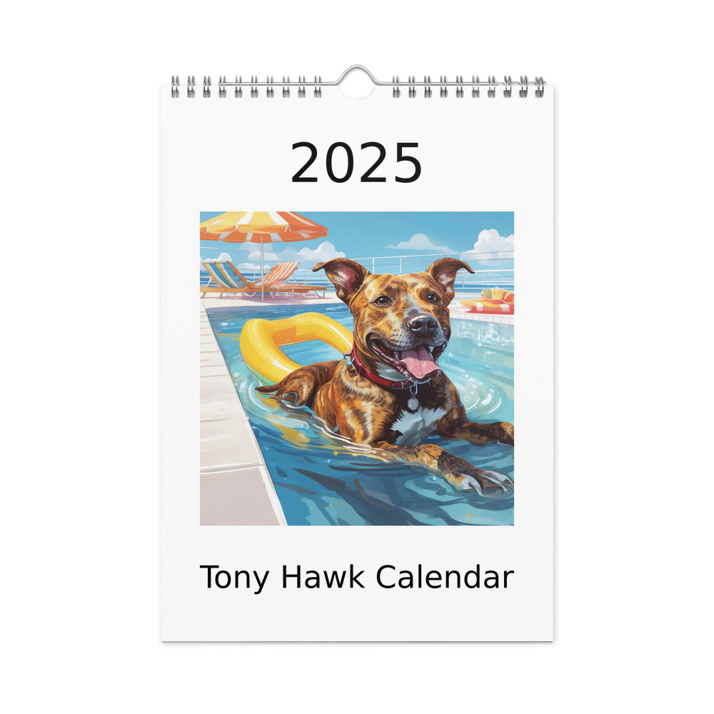 PugMug Custom Tony Hawk Wall Calendar (2026)