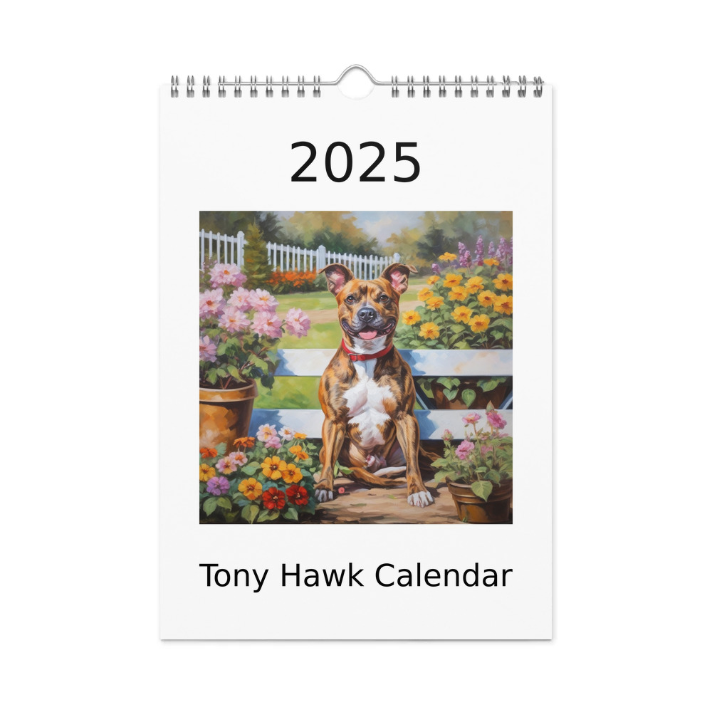 PugMug Custom Tony Hawk Wall Calendar (2026)