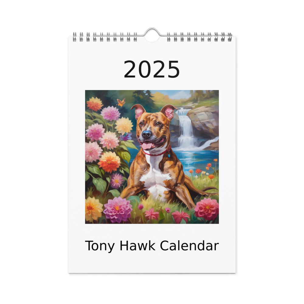 PugMug Custom Tony Hawk Wall Calendar (2026)