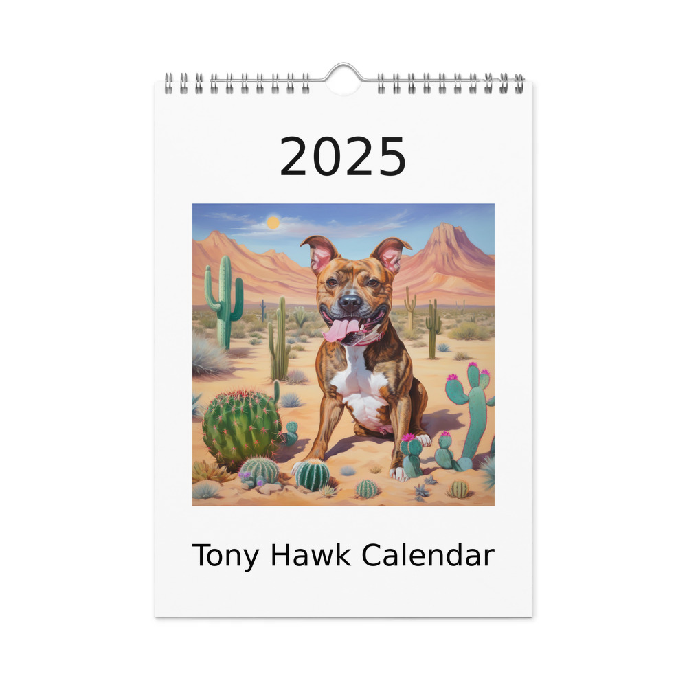 PugMug Custom Tony Hawk Wall Calendar (2026)