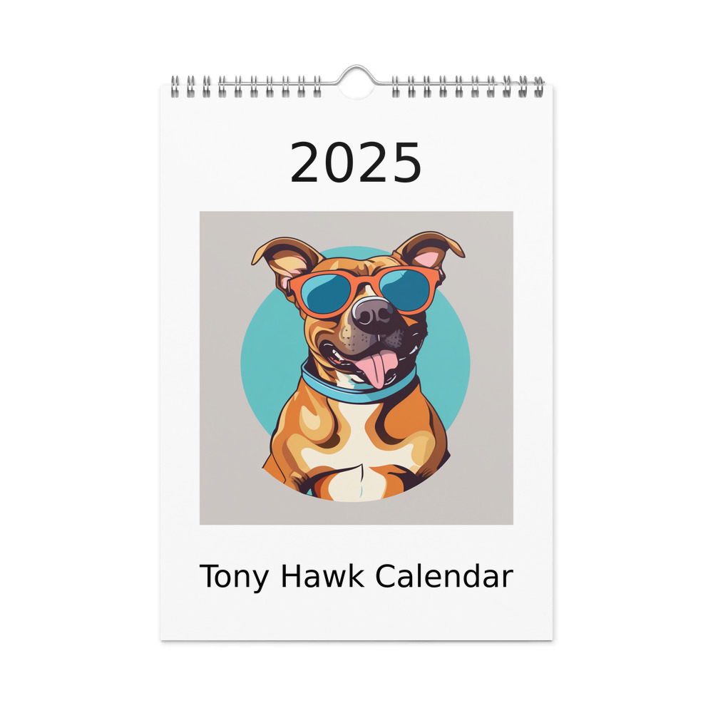 PugMug Custom Tony Hawk Wall Calendar (2026)